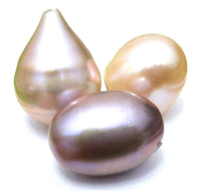 Natural Colours over 12mm Half Drilled Drop Single Pearls